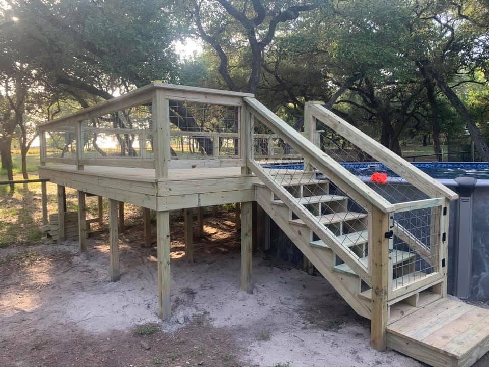 Custom poolside deck & stairs